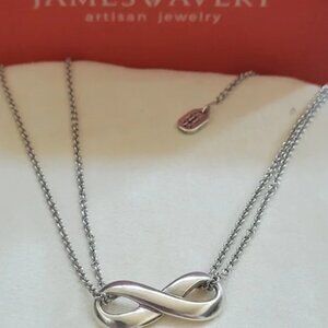 James Avery Bold Infinity Sterling Silver Chain Necklace Rare Retired